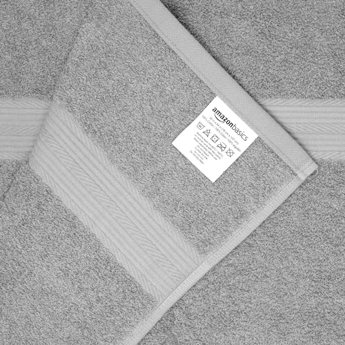 Amazon Basics 6-Piece 100% Cotton Towel Set - Gray Bath & Hand Towels