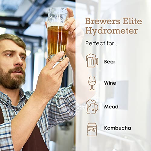 Triple Scale Hydrometer for Home Brew Beer, Wine and Kombucha