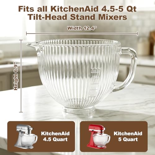 5-Quart Glass Mixing Bowl for 4.5 & 5-Qt Tilt-Head Stand Mixers