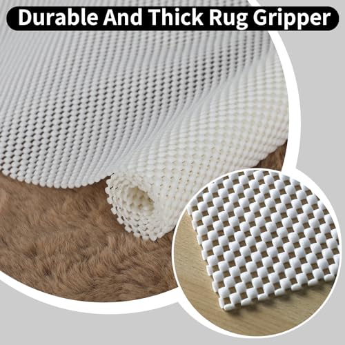 Non-Slip Rug Pad 5x7 Ft, Thick Anti-Skid Carpet Gripper for Hard Floors