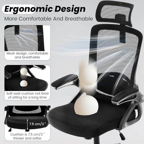 Ergonomic Mesh Office Chair with Adjustable Lumbar Support and Headrest