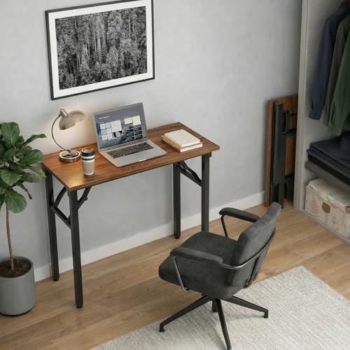36-Inch Folding Laptop Desk, Portable Collapsible Study Table for Small Spaces