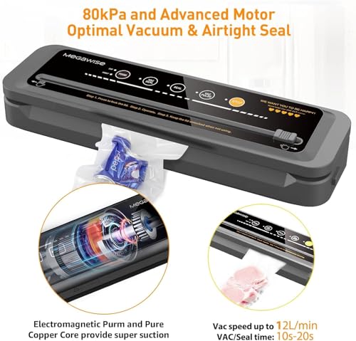 Automatic Vacuum Sealer Machine with Built-in Cutter and 80kPa Suction