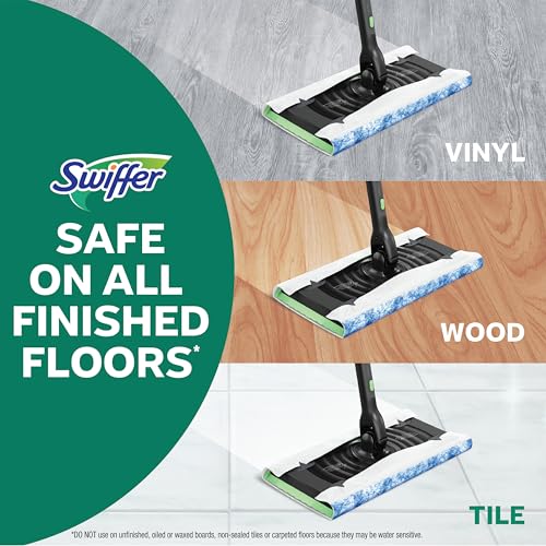 2-in-1 Collapsible Floor Mop and Sweeper Kit with Wet & Dry Cloths