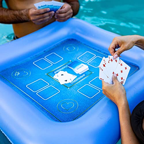 28-Inch Inflatable Floating Pool Game Table with Waterproof Playing Cards