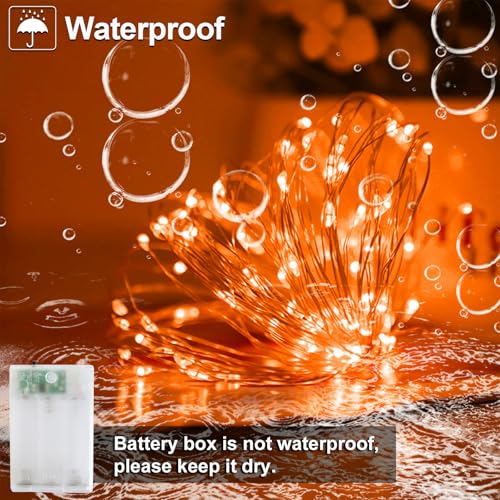 Orange Fairy String Lights 33Ft 100 LED Battery Operated Timer