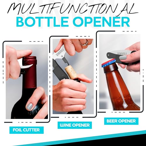 Vinvoli 3-in-1 Waiters Corkscrew with Foil Cutter & Bottle Opener