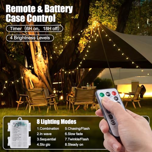 Minetom Battery Operated Globe String Lights, 21FT 60 LED Twinkle Lights with Remote & 8 Modes for Indoor Outdoor Decor