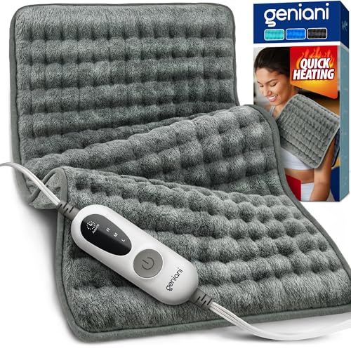 Electric Heating Pad 12x24 for Back Pain Relief, Soft Microplush Heat Therapy