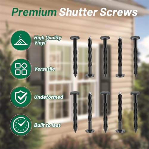 80-Pack 3 Inch Vinyl Shutter Fasteners, Weather-Resistant Window Shutter Pegs