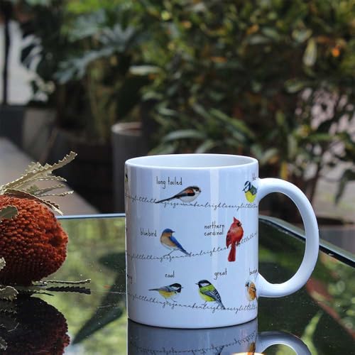 Bird Lover Mug with Bird Illustration - Cardinal & Hummingbird - Birdwatcher Gift - Variation of bird1