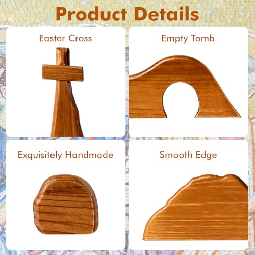 Wooden Easter Resurrection Scene Set - Religious Tabletop Decoration