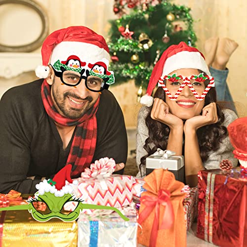 Christmas Paper Eyeglasses 30 Pack - Holiday Party Costume Accessories