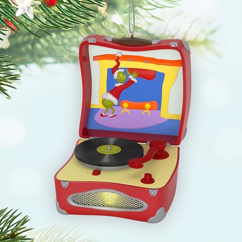 Hallmark Keepsake Dr. Seuss Grinch Record Player Christmas Ornament - You're a Mean One