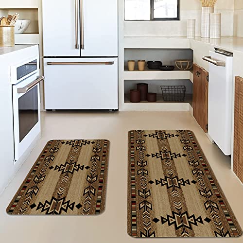 Sunflower Kitchen Rugs and Runner Set of 2, Non-Slip Boho Farmhouse Floor Mats