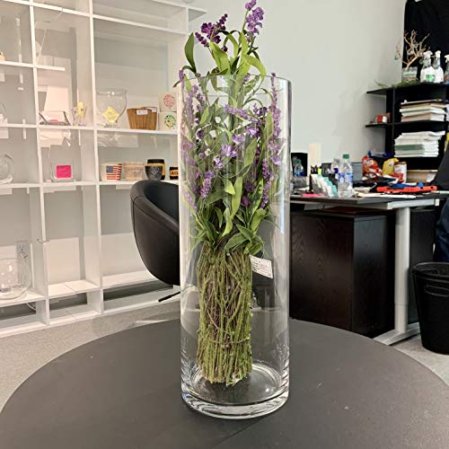 Clear Glass Cylinder Vase (6" x 16") for Wedding Centerpieces & Decor