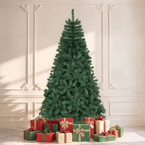DWVO 9ft Green Spruce Artificial Christmas Tree with 2028 Tips