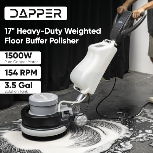 Dapper Supply 17-Inch Grey Heavy-Duty Floor Buffer Polisher Machine 1500W