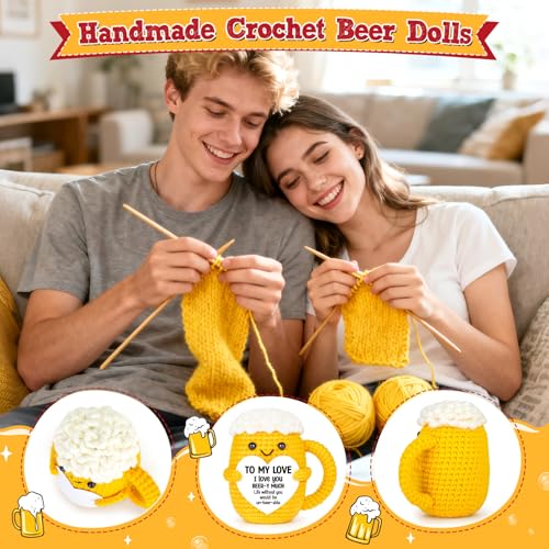 Handmade Crochet Beer Doll Anniversary Gift for Boyfriend Husband