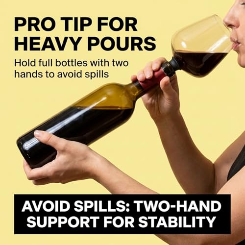 Wine Bottle Glass Goblet Topper - 16oz Borosilicate Wine Glass Attachment
