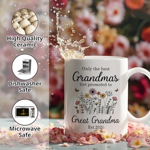 Nestura Great Grandma Mug est.2026 — Pregnancy Reveal Gift, Christmas, Birthday, Mother’s Day