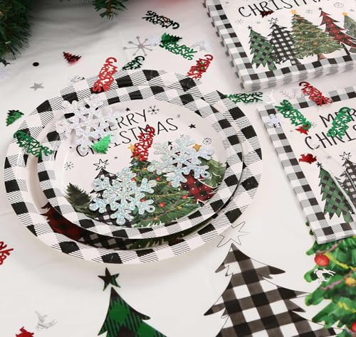 KALOR Christmas Snowflake and Merry Letter Confetti - Red & Green, 60g Holiday Table Decor