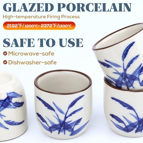 PUNNIO Ceramic Sake Set 5pcs - Japanese Wine & Drinkware with Carafe & Cups