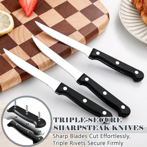49-Piece Stainless Steel Flatware Set for 8 with Steak Knives and Organizer