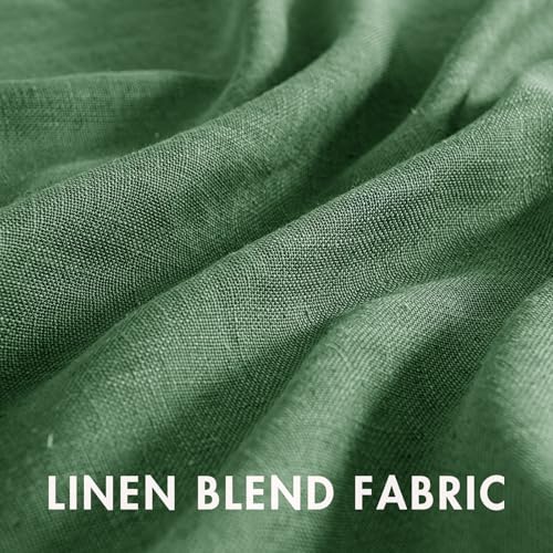 MIULEE Emerald Green 26x30 inch Linen Blend Tier Curtains, 2 Panels for Kitchen/Bathroom