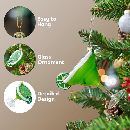 Joiedomi Mini Margarita Christmas Ornament - Fun Cocktail Glass Holiday Decor