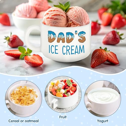 Dad Ice Cream Bowl with Shovel Spoon Set - Funny Father's Day Gift from Daughter Son