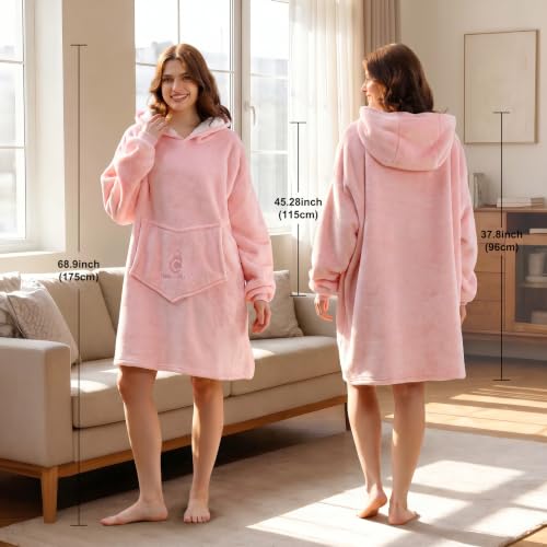 Oversized Wearable Blanket Hoodie, Ultra Soft Sherpa Fleece Sweatshirt