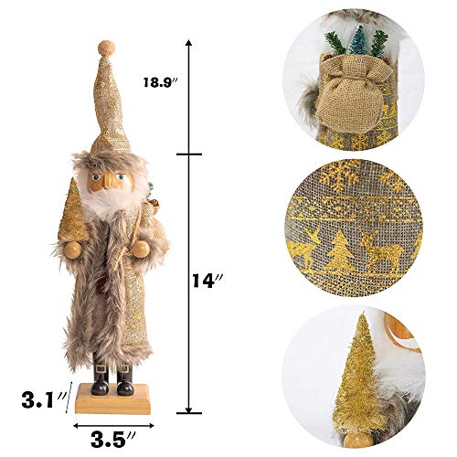 Handmade Wooden Santa Nutcracker Figurine - Festive Christmas Decor