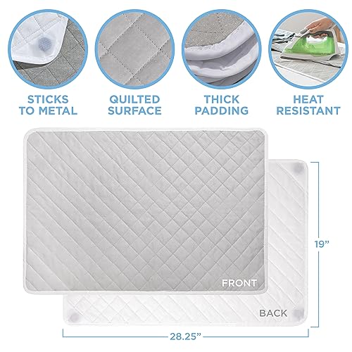 Magnetic Ironing Mat, 28.25" x 19" Quilted Scorch-Resistant Laundry Pad