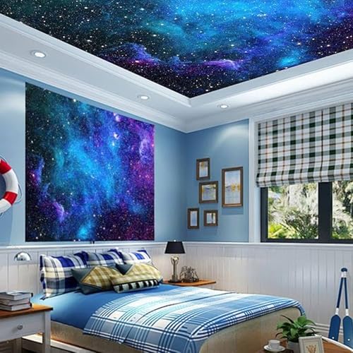 Galaxy Outer Space Wall Tapestry - Blue & Purple Starry Night Backdrop
