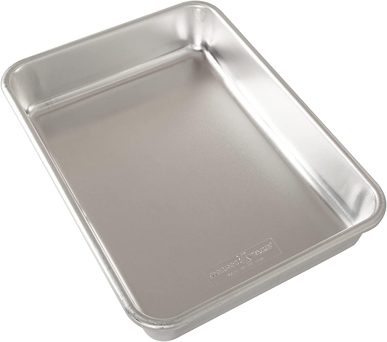 Nordic Ware Aluminum Cake Pan with Lid - Rectangular Baking Dish, 9 x 13 Inches, Silver Finish