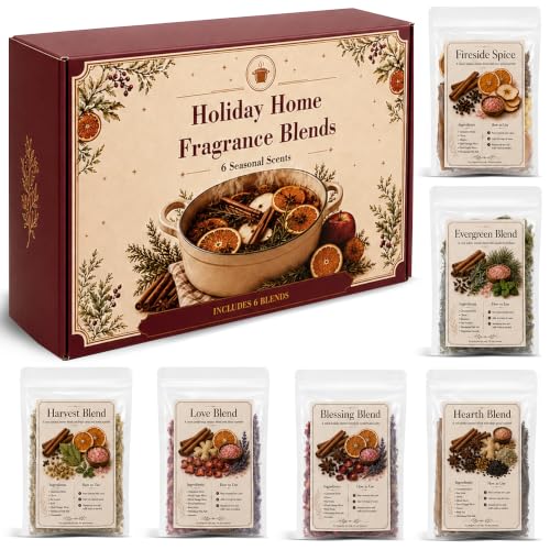 6 Pack Seasonal Simmer Pot Mix, Dried Botanical Home Fragrance Gift Set