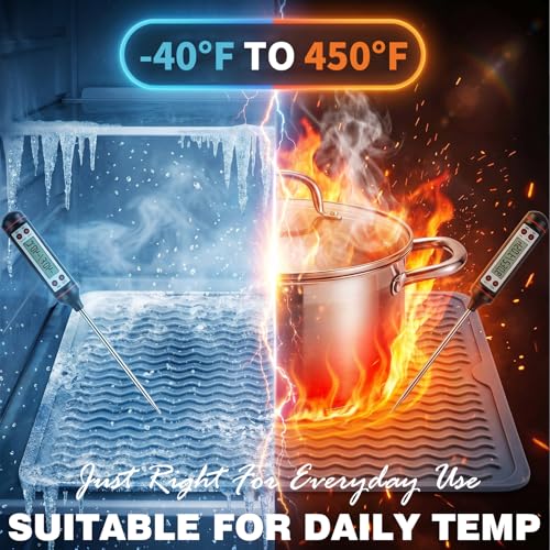2-Pack Silicone Dish Drying Mat - Heat Resistant Kitchen Counter Mat