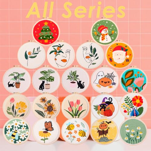 Snowman Punch Needle Kit for Adults Beginners - DIY Embroidery Starter Set