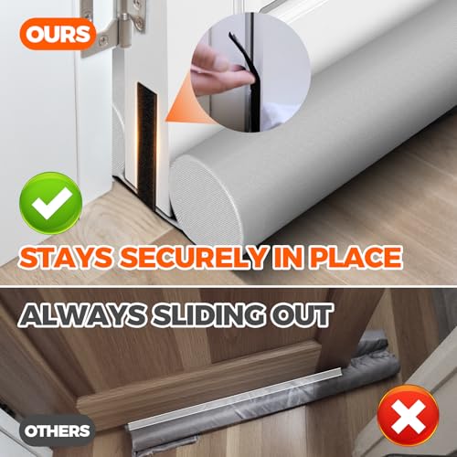 Under Door Draft Stopper - 36 Inch Adjustable Noise & Air Blocker (Gray)