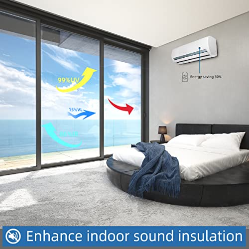 One Way Window Privacy Film - 17.5in x 6.5ft, UV Protection & Heat Control