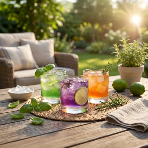 Le'raze 12-Pack Heavy Base Rocks Glasses - 10oz Whiskey & Cocktail Glass Set