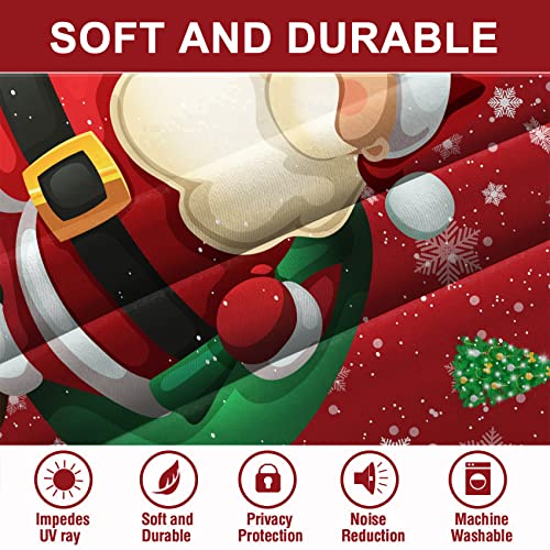 AWERT Santa Christmas Curtains 2 Panels 42x63in Blackout Grommets – Living Room Decor