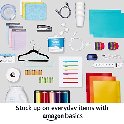 Amazon Basics Kids Velvet Non-Slip Clothes Hangers, Gray, 30-Pack