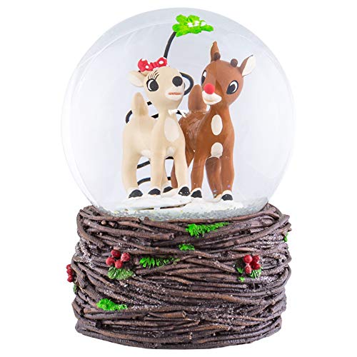 Roman Rudolph & Clarice Snow Globe with Forest Scene, 5.5 Inch