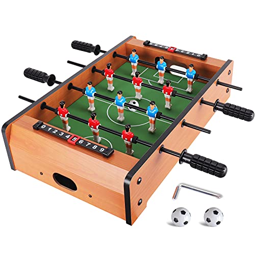20-Inch Mini Foosball Tabletop Game with Stainless Steel Rods