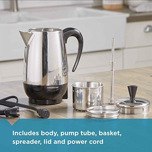 8-Cup Stainless Steel Electric Coffee Percolator with Keep Warm Feature