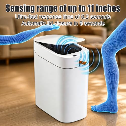 Smart Automatic Trash Can 3.5 Gallon Slim Motion Sensor Garbage Bin