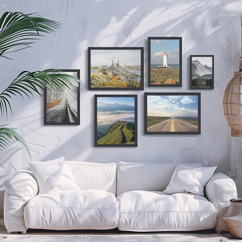 Black 8x10 Picture Frame - MDF Wood Frame for Wall & Tabletop Display