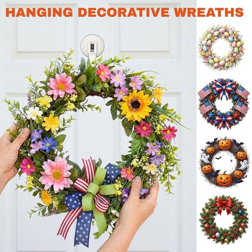 Heavy-Duty Suction Cup Wreath Hangers for Front Door & Glass - 2 Pack